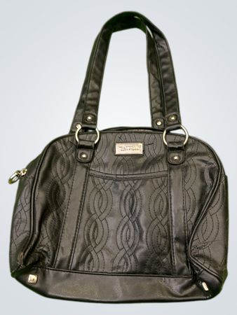 BRUSSO Schwarze Präge-Handtasche