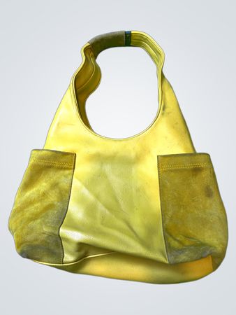 Gelbe Leder Hobo-Tasche