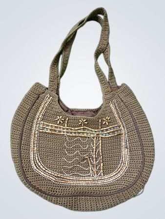Cato Beaded Crochet Hobo Bag