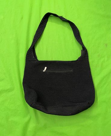 Die Sak Black Crochet Shoulder Bag