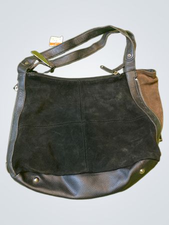 Tignanello Wildleder- und Leder-Schultertasche