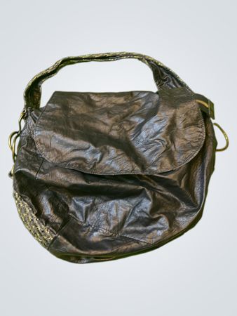 MINORITY schwarze Lederhandtasche