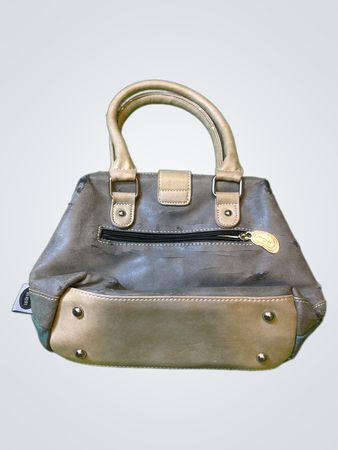 Blaue und beigen Handtasche