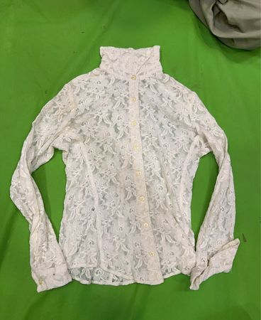 White Lace Turtleneck Top