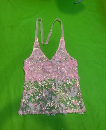Upcycled Pailletten Pink Tanktop