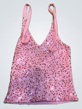 Upcycled Pink Sequin Tank Top