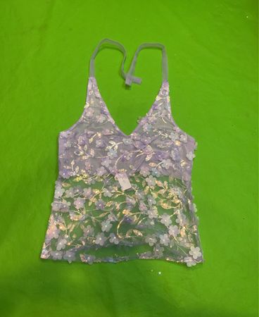 Upcycletes transparentes Blumenoberteil