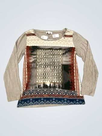 Camiseta de manga longa com estampa gráfica Scottage