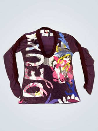2026 Purple Long Sleeve Graphic Top