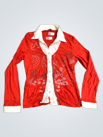 DPM By Depech Mode Red and White Long Sleeve Shirt