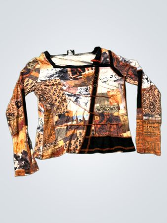Pause Café Patchwork Long Sleeve Top