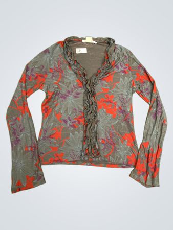 Cote Femme Floral Ruffle Long Sleeve Top