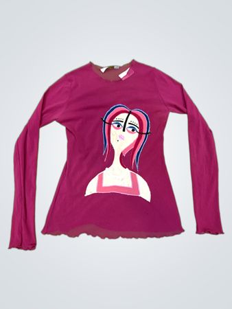 Upcycled Cache Cache Long Sleeve Graphic Top
