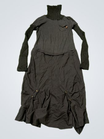 2026 Black Turtleneck Dress with Ribbed Sleeves Size 2