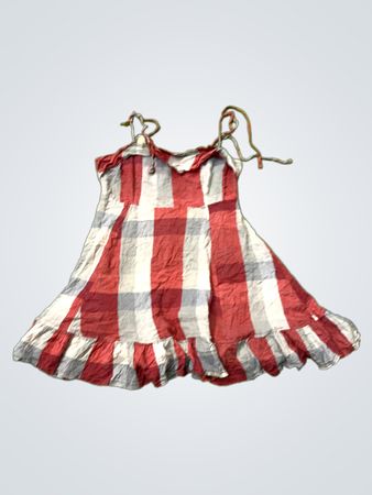 ONLY Red Plaid Ruffle Dress