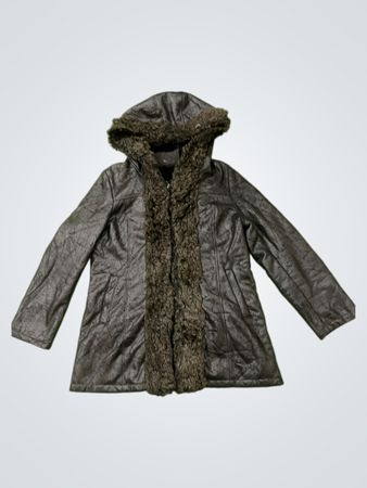 Donna Salyers Fabulous Furs 100% Faux Fur Hooded Jacket
