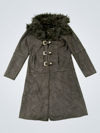 Black Fur-Lined Winter Coat