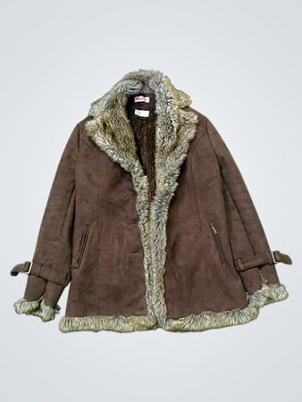Fionella Brown Faux Fur Lined Suede Jacket