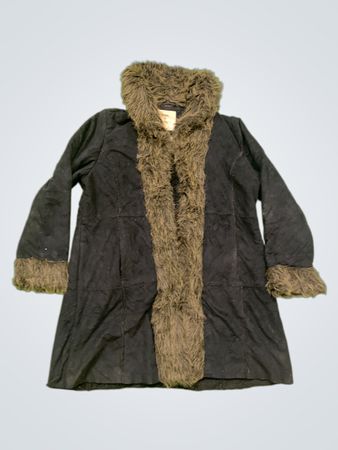 Pure & Natural Women's Faux Fur Trimmed Coat