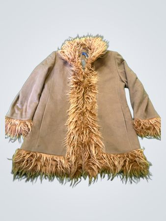 Bemar Collection Brown Faux Fur Trimmed Coat