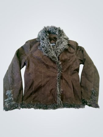 Hawk Horse Faux Fur Trimmed Jacket