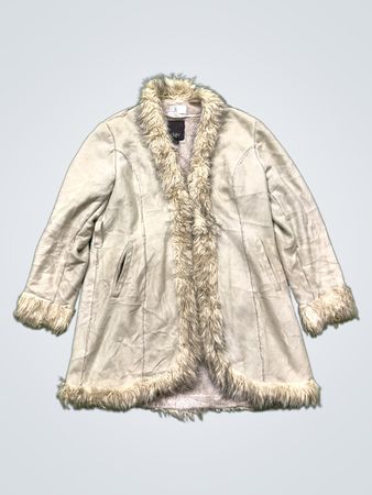 Jsfn Women's Faux Fur Trimmed Coat