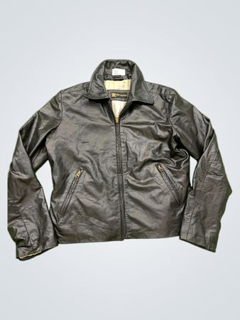 Black Leather Jacket with REAL LEATHER Tag