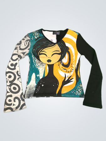 Copeline graphic print long sleeve top