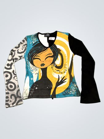 Copeline graphic print long sleeve top