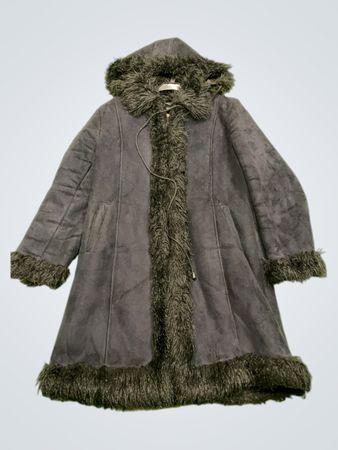 JELFS Women's Hooded Faux Fur Trimmed Coat