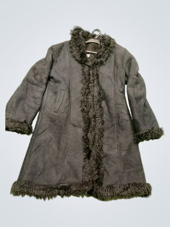 Black Faux Fur Trimmed Coat