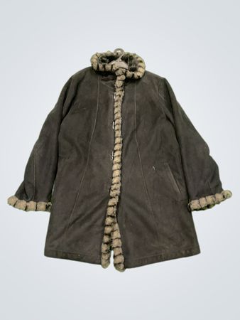JONES NEW YORK Faux Fur Trimmed Coat