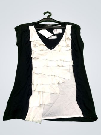 Robe à volants noire et blanche Bebe