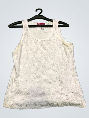 QS STYLE Weißes Ärmelloses Floral-Top
