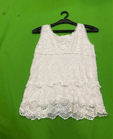 H&M Weißes Spitzen-Tier-Tanktop