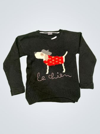 Nächster "Le Chien" Hund Grafik Strickpullover