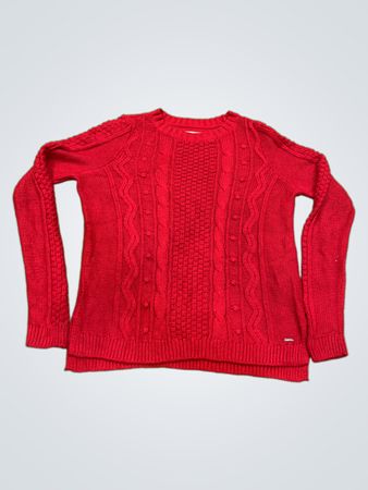 Maglione a maglia rossa Hollister
