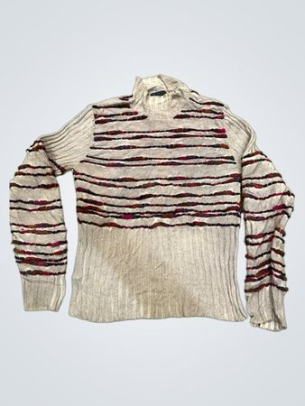 DIKTON Damen Mock Neck gestreifter Pullover