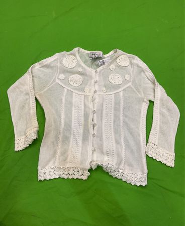 KIK-IT STRICKMODE Weißer Baumwoll-Cardigan