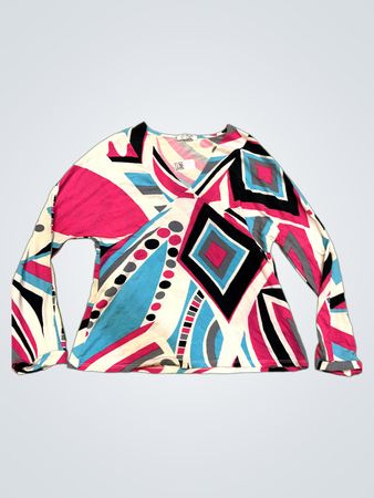 VSTER Long Sleeve Geometric Print Top
