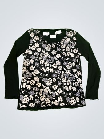 Langarm-Blümchen-Print-Oberteil