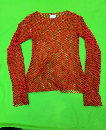 Rotes Netz Langarmoberteil