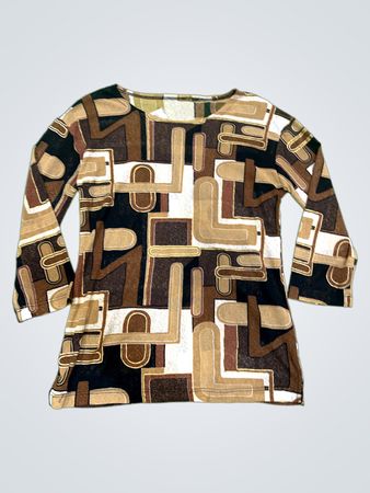 Langarm-T-Shirt mit geometrischem Druck