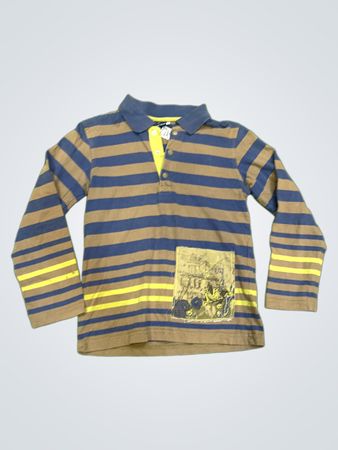 Sergent Major gestreiftes Langarm-Polo-Shirt