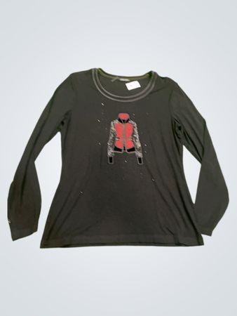 Gerry Weber Schwarzes Langarmtop mit grafischem Druck