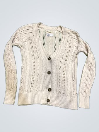 Fat Face United Kingdom Cream Cable Knit Cardigan