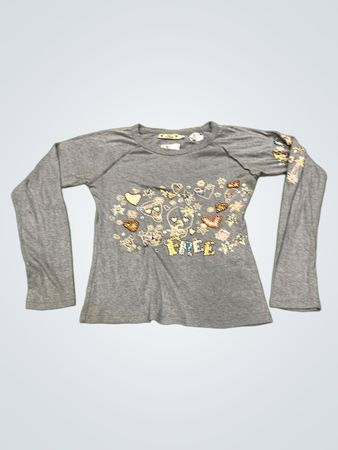 T-shirt à manches longues gris orné Free People