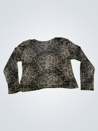 Langarm-Paisley-Print-Oberteil