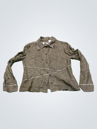 HEALTH Women's Green Blazer with White Stitching