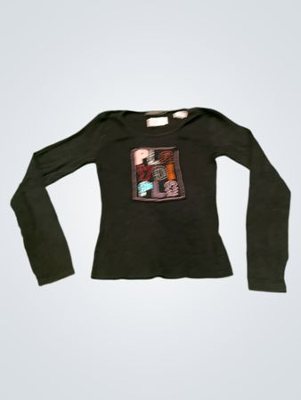 Black Long Sleeve Shirt with P.L.O.V.E.R.